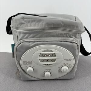 Kool Box Cooler Bag w/ Built-In AM/FM Radio Portable Insulated Lunch Bag Retro
